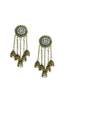 White  gold plated Brass Alloy   pair of Earring 3