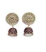 Maroon gold plated Brass Alloy   pair of Earring