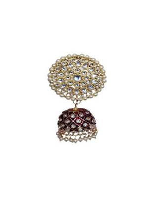 Maroon gold plated Brass Alloy   pair of Earring 3