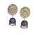 Blue gold plated Brass Alloy   pair of Earring