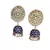 Blue gold plated Brass Alloy   pair of Earring