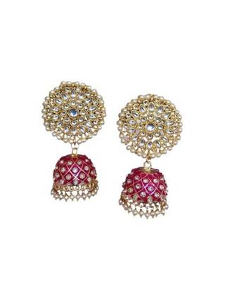 Red gold plated Brass Alloy   pair of Earring 1