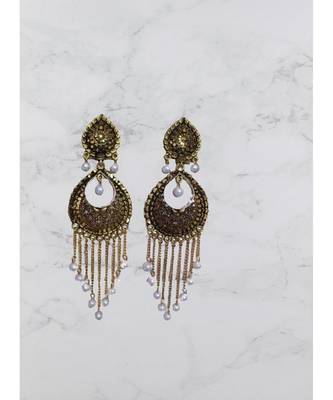 White gold plated Brass Alloy   pair of Earring 1