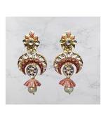 Red kundan antique gold Acrylic   pair of Earring