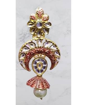 Red kundan antique gold Acrylic   pair of Earring 3