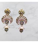 Pink kundan antique gold Acrylic   pair of Earring