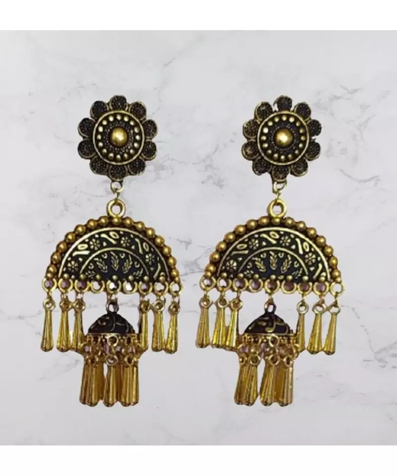 Black gold plated Brass Alloy   pair of Earring