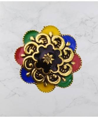 Multicolor studded jewellery antique gold Gold   pair of Earring 3