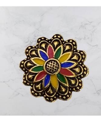 Multicolor studded jewellery antique gold Gold   pair of Earring 2