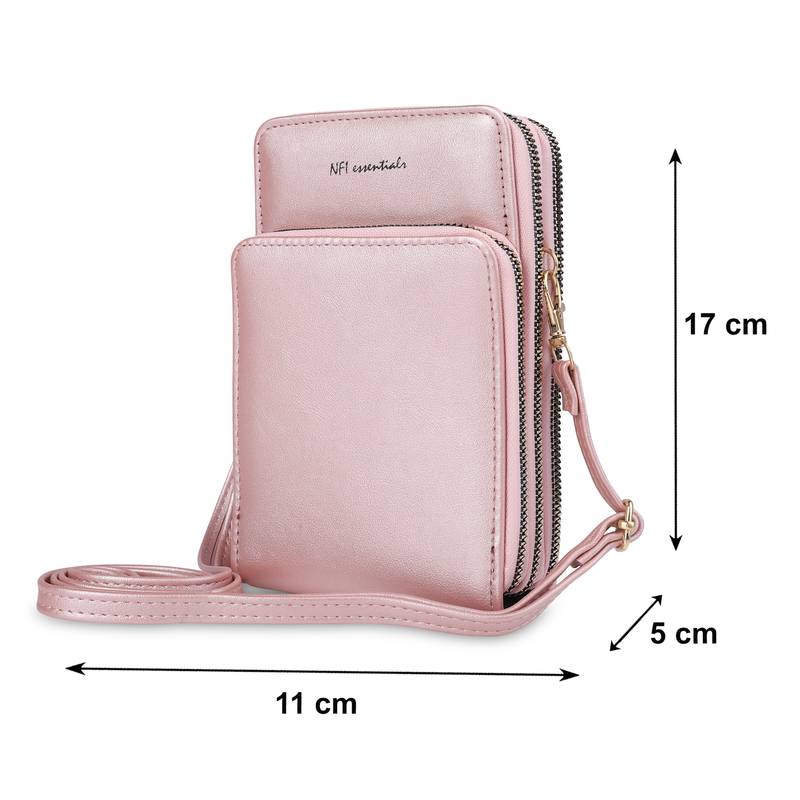 NFI essentials Girls Women's Multipocket Wallet Purse for Mobile Cell Phone Holder, Wallet Hand Purse Clutch (Pack of 2)