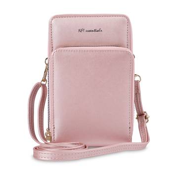 NFI essentials Girls Women's Multipocket Wallet Purse for Mobile Cell Phone Holder, Wallet Hand Purse Clutch (Pink) 1
