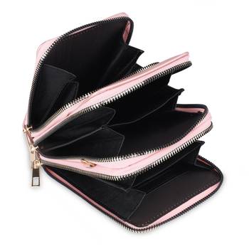 NFI essentials Girls Women's Multipocket Wallet Purse for Mobile Cell Phone Holder, Wallet Hand Purse Clutch (Pink) 4