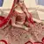 Stunning Red Heavy Hand Work & Embroidered Velvet Bridal Lehenga