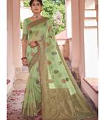 Yellow Woven Party Wear Cotton Silk Sarees