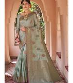 Grey Woven Party Wear Cotton Silk Sarees