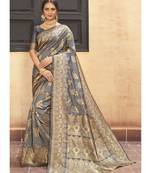Grey Woven Party Wear Art Silk Sarees