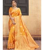 Orange Woven Party Wear Art Silk Sarees