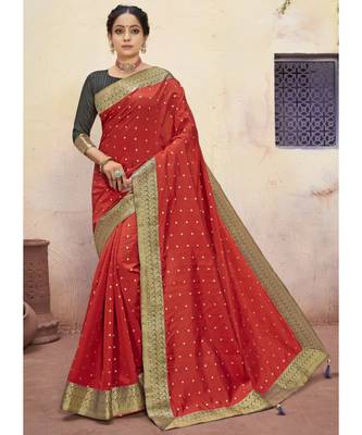 Turquoise Woven Party Wear Art Silk Sarees 1