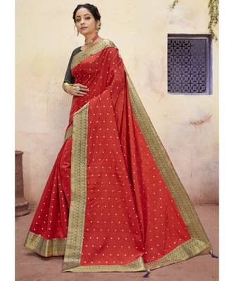 Turquoise Woven Party Wear Art Silk Sarees 2