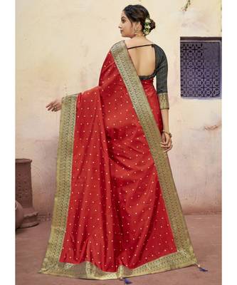 Turquoise Woven Party Wear Art Silk Sarees 4