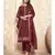 Maroon Georgette resham embroidery full sleeve TOP & BOTTOM WITH DUPATTA