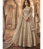 Beige Anarkali suit Semi stiched