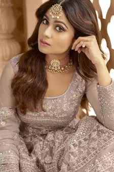 Shamita shetty resham embroidery only in front salwar kameez