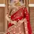 Stunning Red Heavy Hand Work & Embroidered Velvet Bridal Lehenga