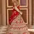 Stunning Red Heavy Hand Work & Embroidered Velvet Bridal Lehenga
