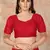 Red embroidered silk blend saree with blouse