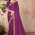 Purple embroidered silk blend saree with blouse