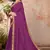 Purple embroidered silk blend saree with blouse