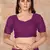 Purple embroidered silk blend saree with blouse