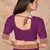 Purple embroidered silk blend saree with blouse