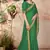 Green embroidered silk blend saree with blouse