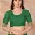 Green embroidered silk blend saree with blouse