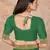 Green embroidered silk blend saree with blouse