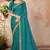 Dark blue embroidered silk blend saree with blouse