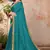 Dark blue embroidered silk blend saree with blouse