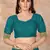 Dark blue embroidered silk blend saree with blouse