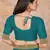 Dark blue embroidered silk blend saree with blouse