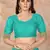 Turquoise embroidered silk blend saree with blouse