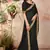 Black embroidered silk blend saree with blouse