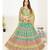 Yellow & Turquoise Blue Embellished Semi-Stitched Lehenga & Unstitched Blouse with Dupatta