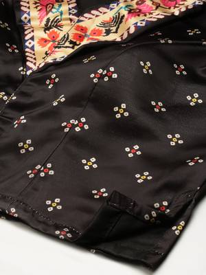 Grey floral print silk semi stitched lehenga 3