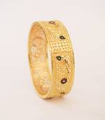 Gold Plated Enamel Kada Bangle