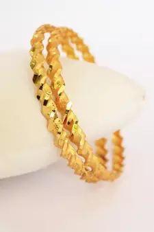 Gold Plated Intricate Twisted Bangle
