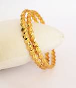 Gold Plated Intricate Twisted Bangle