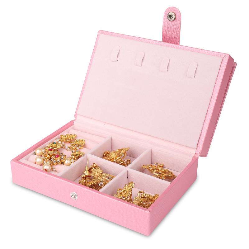 NFI essentials Double layer Jewellery Trousseau Box Makeup Bag Vanity Kit Travel Organiser Big Box for Girls, Women