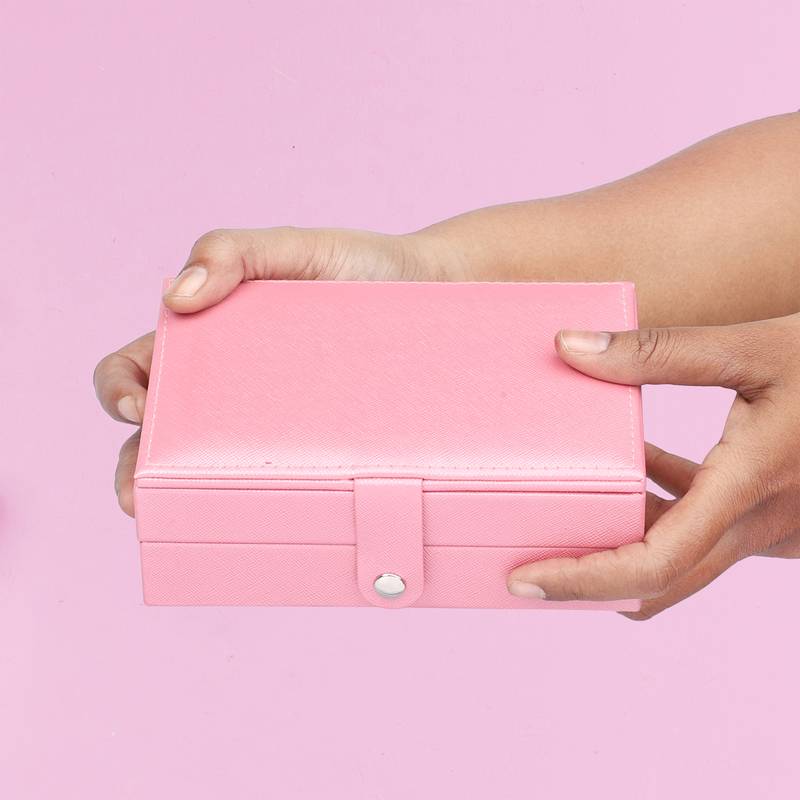 NFI essentials Double layer Jewellery Trousseau Box Makeup Bag Vanity Kit Travel Organiser Big Box for Girls, Women